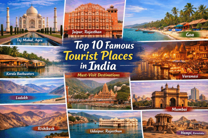 Top 10 Famous Tourist Places in India with Names
